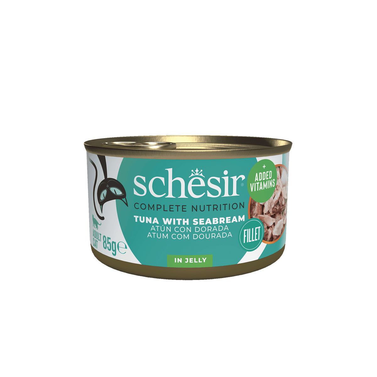 Schesir tuna with sea bream wet cat food, 85 g tin