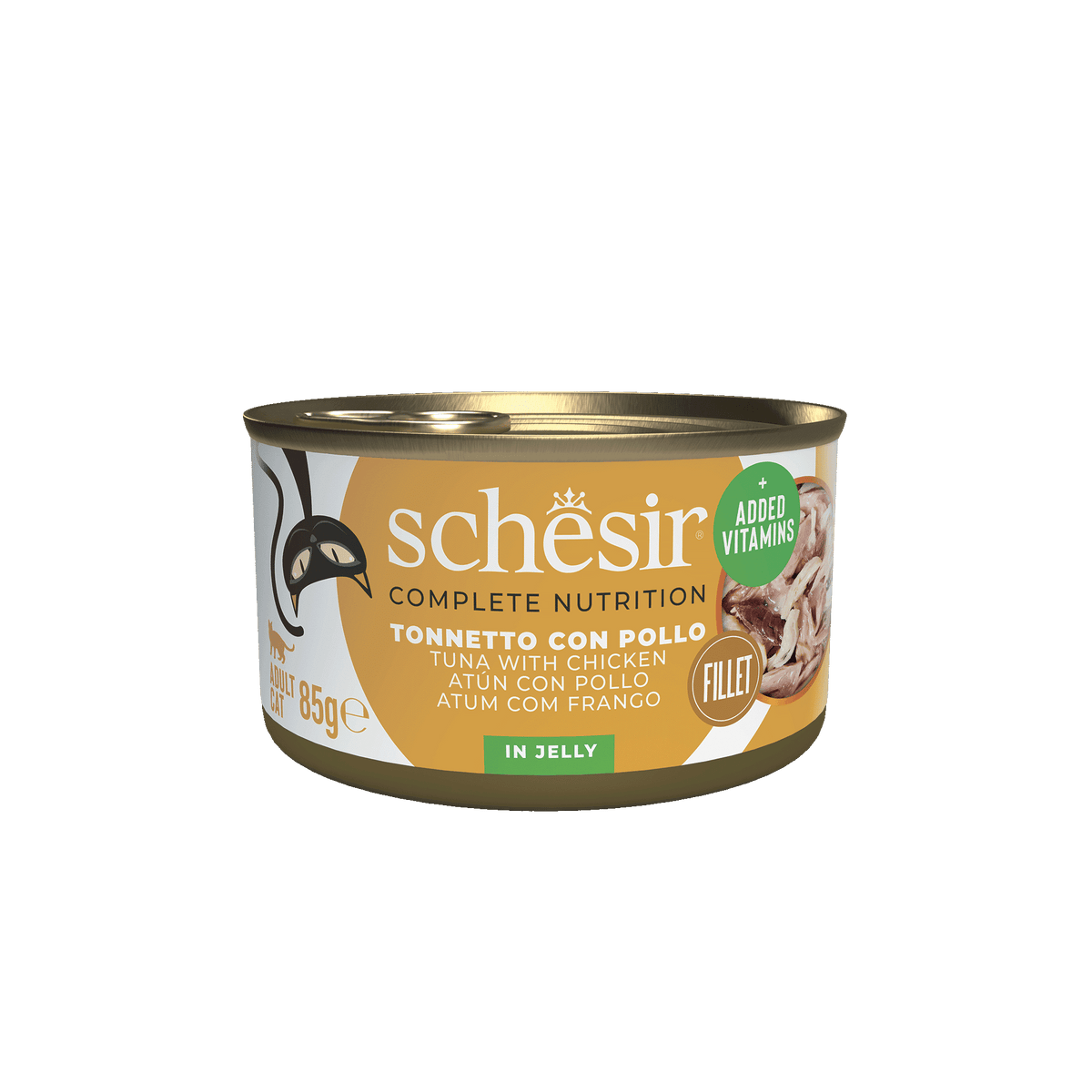 Schesir tuna with chicken fillets wet cat food, 85 g tin