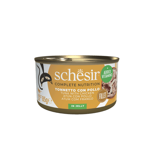 Schesir tuna with chicken fillets wet cat food, 85 g tin