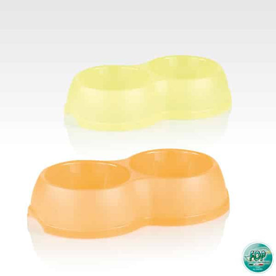 Translucent double pet bowl, size 1