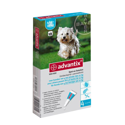 Advantix spot-on for dogs 4–10 kg, 4 pipettes
