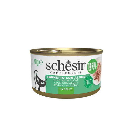 Schesir tuna with seaweed wet cat food, 70 g tin