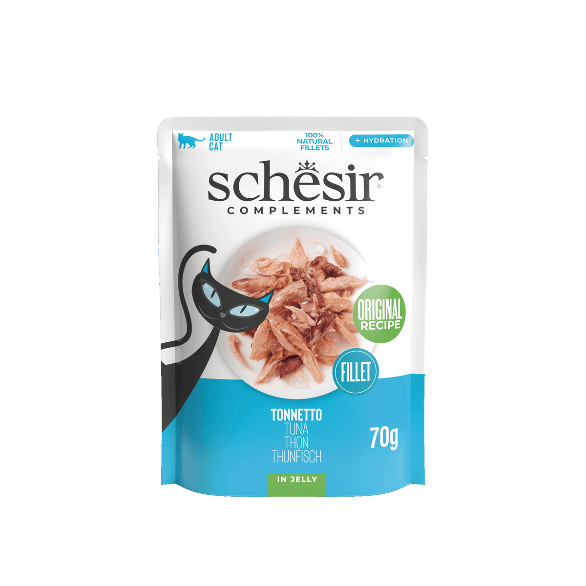 Schesir tuna in jelly wet cat food, 70 g pouch