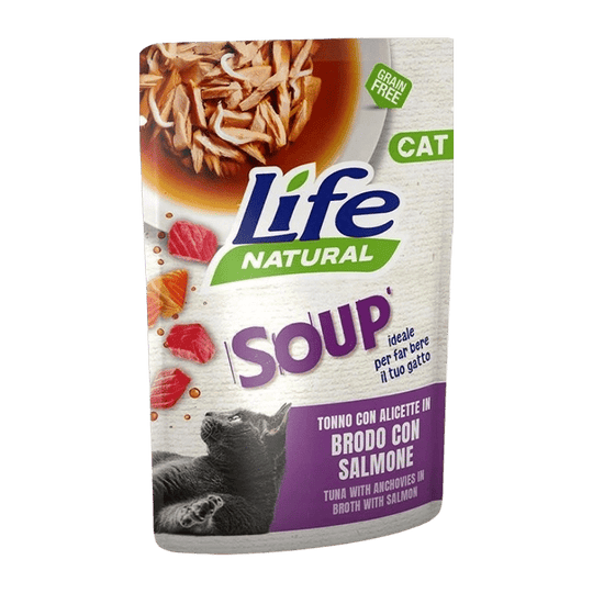 Life Cat tuna with anchovies and salmon soup for cats, 60 g