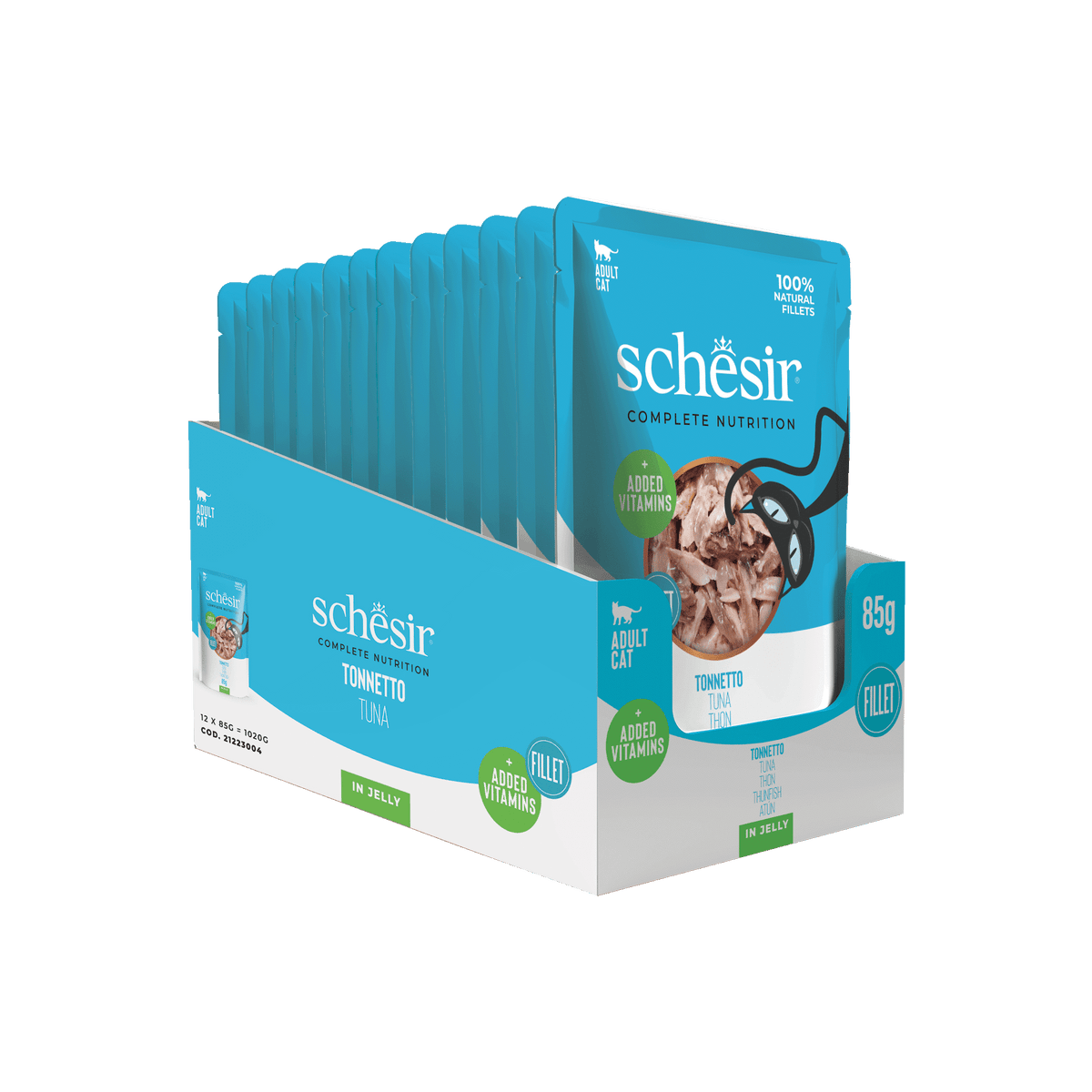 Schesir tuna wet cat food, 85 g pouch – image 3