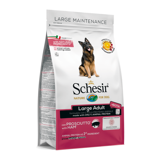Schesir Large ham dry dog food, 3 kg