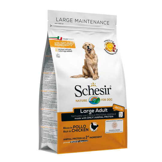 Schesir Large chicken dry dog food, 3 kg