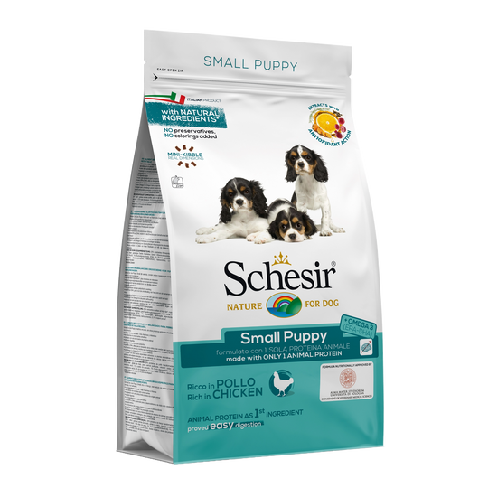 Schesir Small Puppy chicken dry puppy food, 800 g