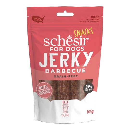 Schesir soft beef strips dog treats, 145 g