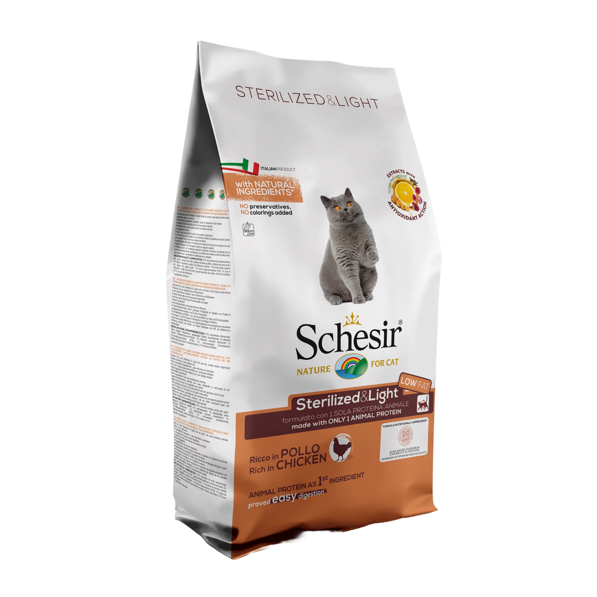 Schesir Sterilised & Light chicken dry cat food, 10 kg