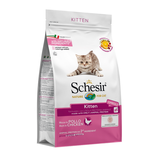 Schesir Kitten chicken dry cat food, 400 g