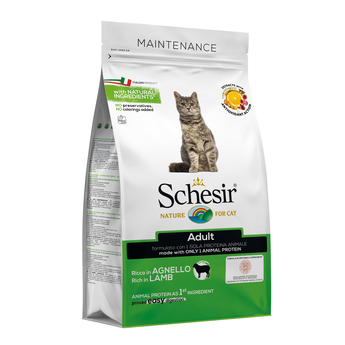 Schesir Maintenance lamb dry cat food, 400 g