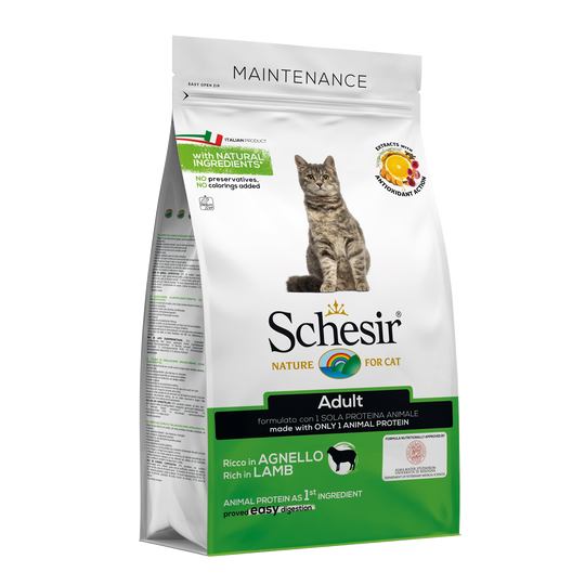 Schesir Maintenance lamb dry cat food, 400 g