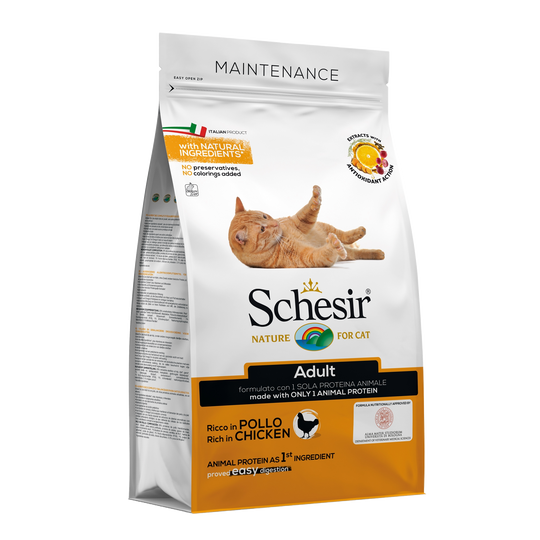 Schesir Maintenance chicken dry cat food, 400 g