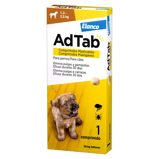 AdTab 56 mg flea and tick tablet for dogs 1.3 to 2.5 kg