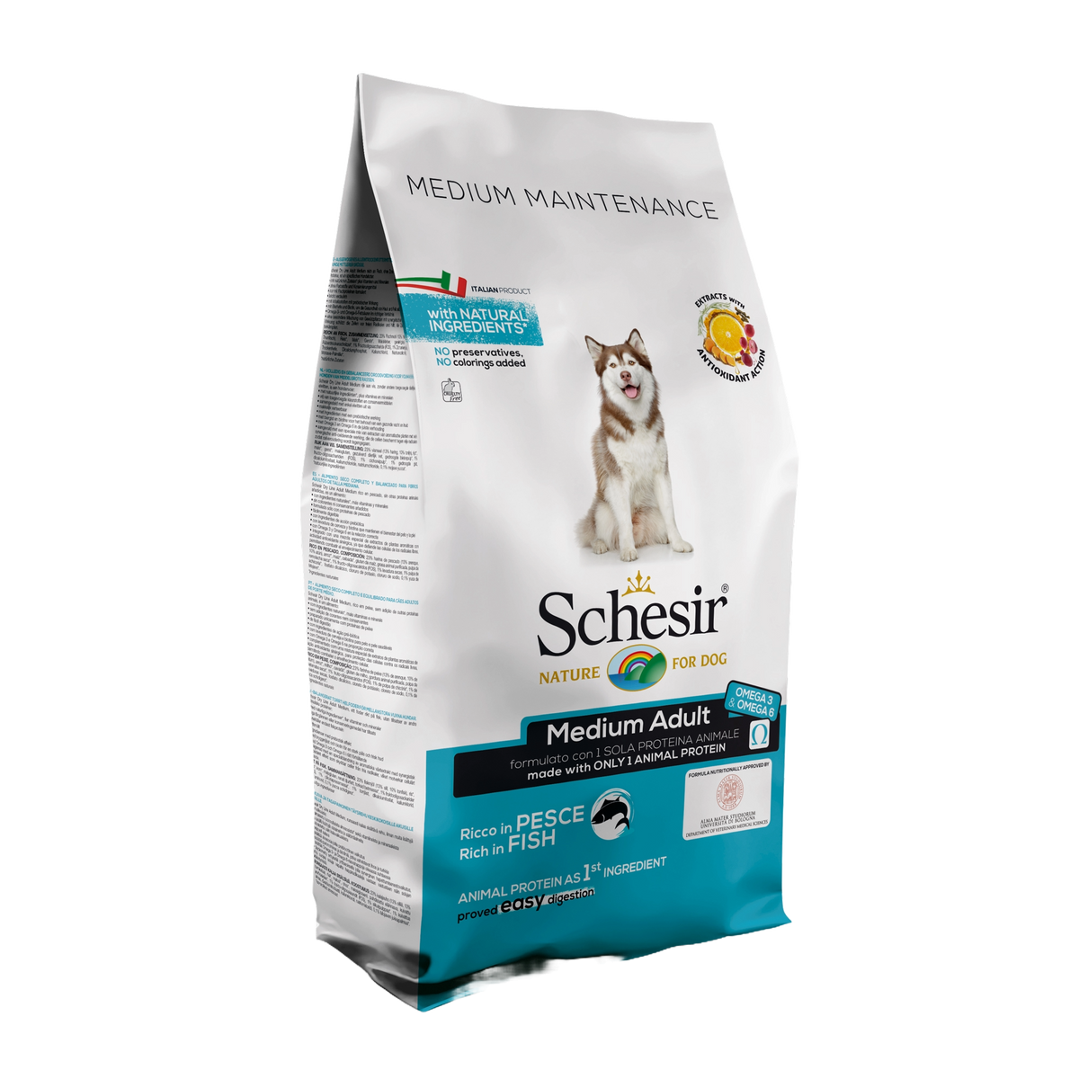 Schesir Medium Maintenance fish dry dog food, 12 kg