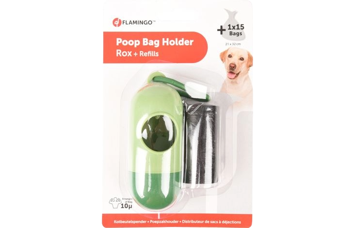 Dog poo bag dispenser with carabiner
