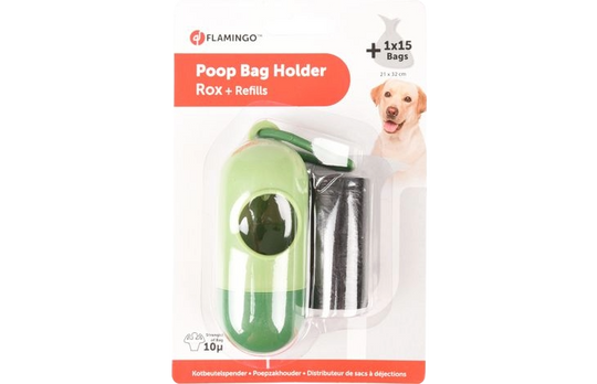 Dog poo bag dispenser with carabiner