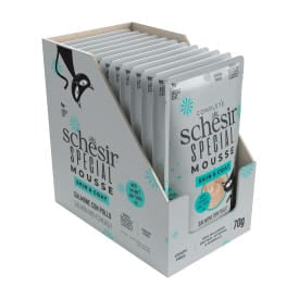 Schesir Skin & Coat mousse salmon with chicken wet cat food – image 3