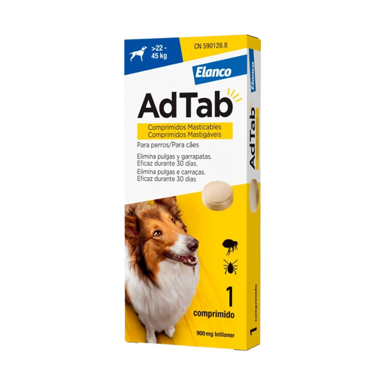 AdTab 900 mg flea and tick tablet for dogs over 22 to 45 kg