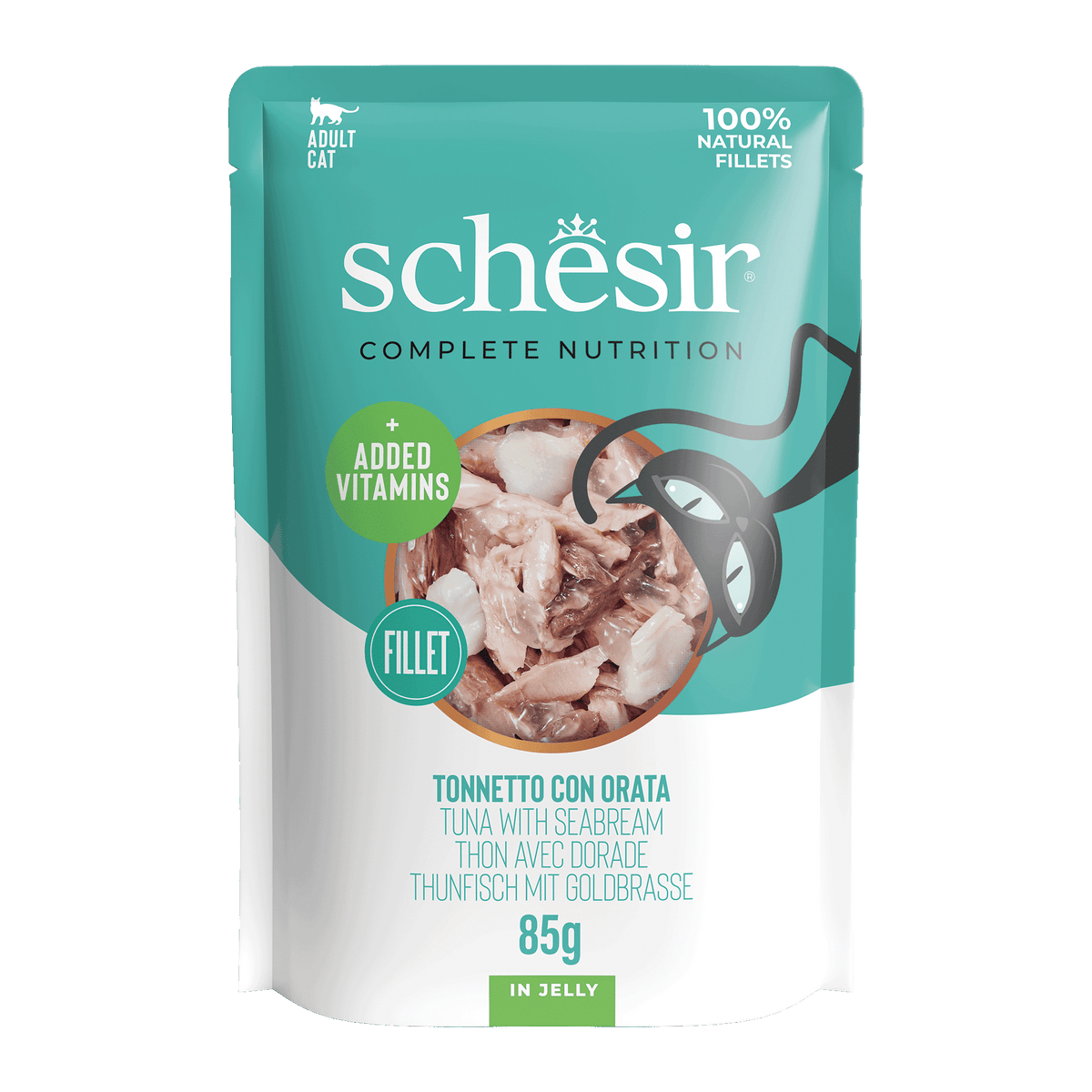 Schesir tuna with sea bream wet cat food, 85 g pouch