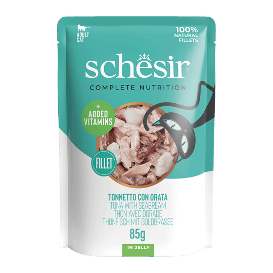 Schesir tuna with sea bream wet cat food, 85 g pouch