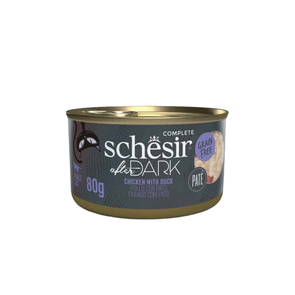 Schesir After Dark chicken with duck pâté wet cat food, 80 g