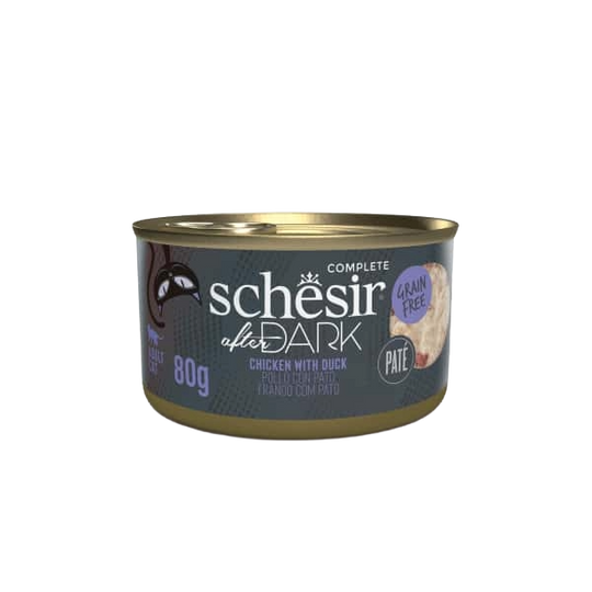 Schesir After Dark chicken with duck pâté wet cat food, 80 g