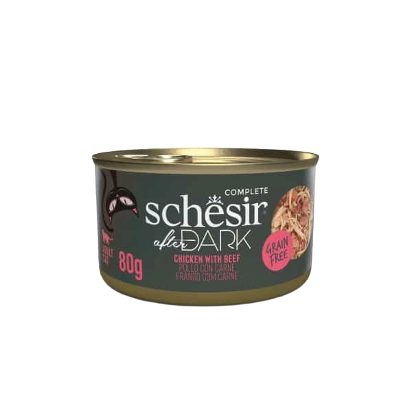 Schesir After Dark chicken with beef wet cat food, 80 g