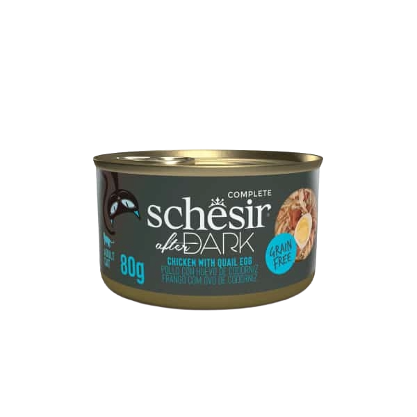 Schesir After Dark chicken with quail egg wet cat food, 80 g