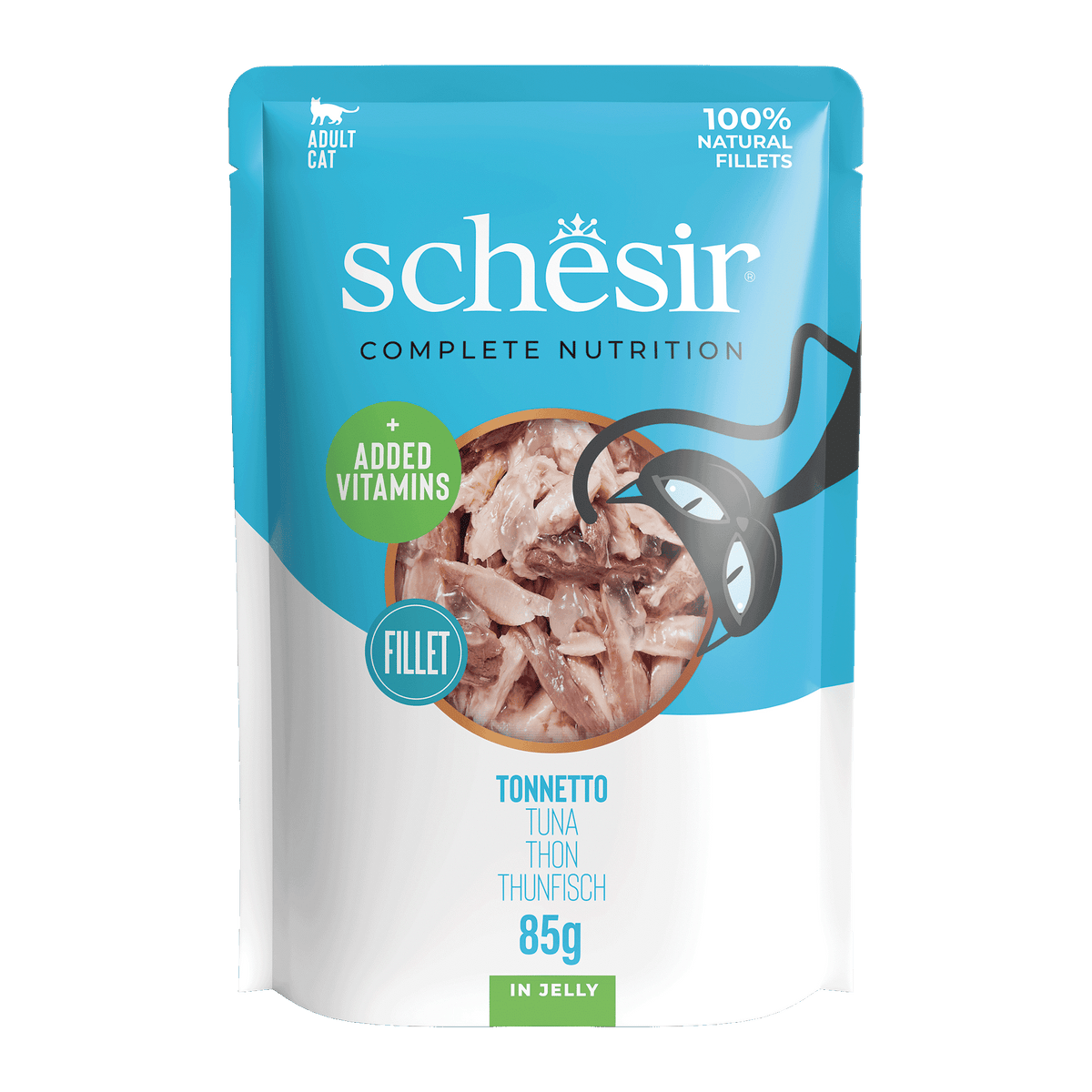 Schesir tuna wet cat food, 85 g pouch