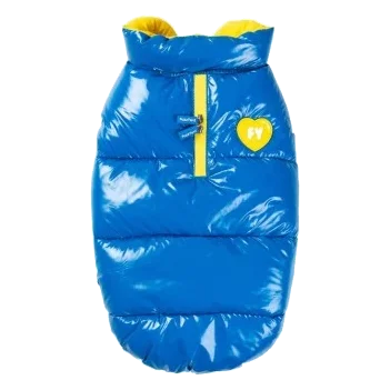 FuzzYard Amor Puffer Dog Coat, Cobalt Blue