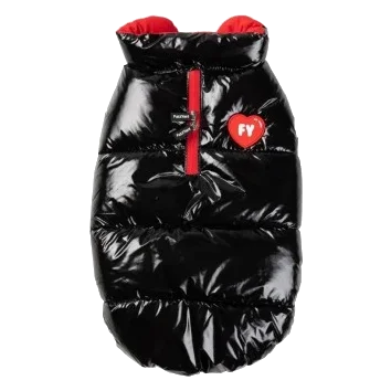 FuzzYard Amor Puffer Dog Coat, Black