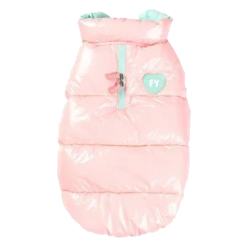 FuzzYard Amor Puffer Dog Coat, Bubblegum Pink