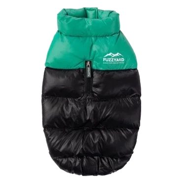 Padded dog coat FuzzYard East Harlem in green