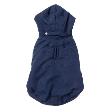 FuzzYard Essential hooded padded dog coat in navy