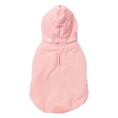 FuzzYard Essential hooded padded dog coat in pink