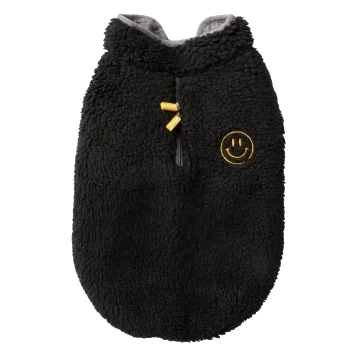 FuzzYard Basecamp sherpa dog coat in black