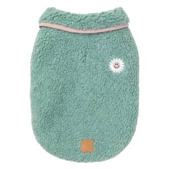FuzzYard Hana sherpa dog coat in sage