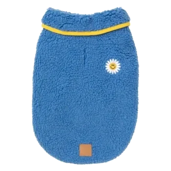FuzzYard Hana sherpa dog coat in blue