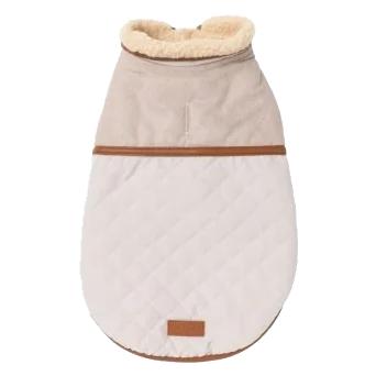 FuzzYard Ivanhoe sherpa-lined dog coat in ivory