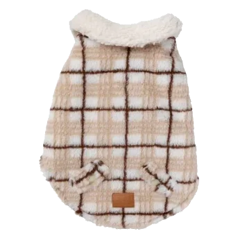 FuzzYard Lumberjack 25 Sherpa Dog Coat, Beige
