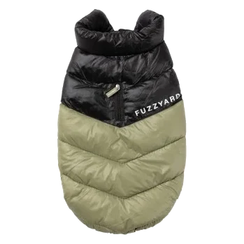 Padded dog coat FuzzYard South Harlem in olive