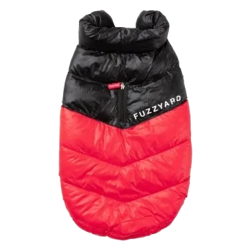 Padded dog coat FuzzYard South Harlem in red