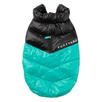 Padded dog coat FuzzYard South Harlem in teal
