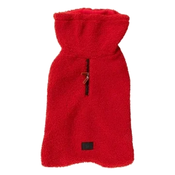 FuzzYard The Cosy Dog Coat with Snood Collar, Cherry Red