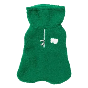 FuzzYard The Snuggle Dog Coat with Snood Collar, Green