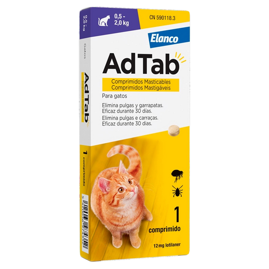 AdTab 12 mg flea and tick tablet for cats 0.5 to 2 kg