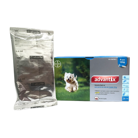 Advantix spot-on for dogs 4–10 kg, 4 pipettes (blister)