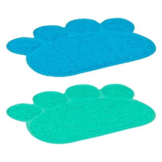 Paw-shaped cat litter tray mat